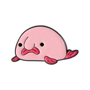 Niedliche rosa Blobfish Emaille-Brosche aus polierter Legierung zur Kleidungsdekoration