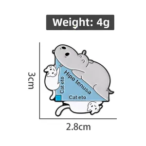 Macro view of animal enamel pin with dimensions 3cm x 2.8cm and weight of 4g
