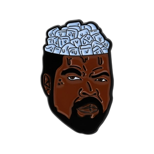 Lustige Rapper Charakter Emaille Anstecknadel mit Eiswürfel Kopf Design aus Legierung