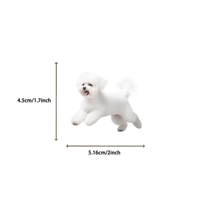 Wasserfester Bichon Frisé Hundeaufkleber 5cm für Laptop und DIY Dekoration in Weiß