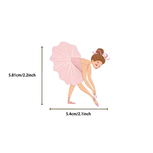 50pcs pink ballet girl stickers for laptop and guitar with dimensions 2.2x2.1 inches