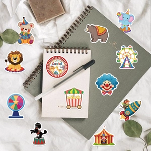 50pcs waterproof circus carnival graffiti stickers for guitar and laptop decoration