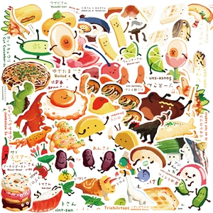 Giapponesi Kawaii Dinosauro Cibo Cartone Animato Adesivi Impermeabile PVC DIY Decalcomanie Per Laptop Valigia Scrapbooking