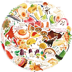50 adesivi stile giapponese a tema dinosauro e cibo per laptop e decorazioni