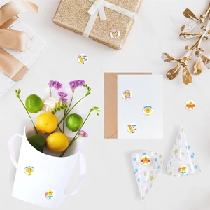 Roll of cartoon star reward stickers for teacher classroom and envelope sealing DIY