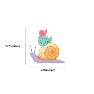 Cartoon snail tower sticker dimensions showing 2 inch height and width for DIY laptop decor