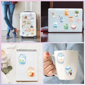 Waterproof cartoon INS bottle stickers set for laptop, luggage, and guitar decoration