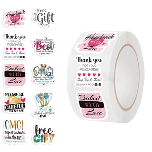 Washi Papier Decoratieve Stickers Handgemaakt Baked With Love Bedankt Voor Uw Aankoop Cadeaupakket Zegel Etiketten Zakelijke Beloning Briefpapier