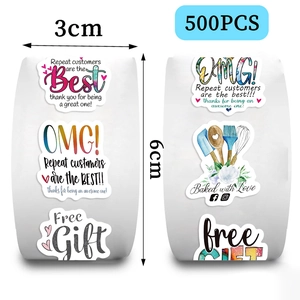 Rol van 500 stuks 3cm kleurrijke beloningsstickers voor scrapbooking en enveloppen