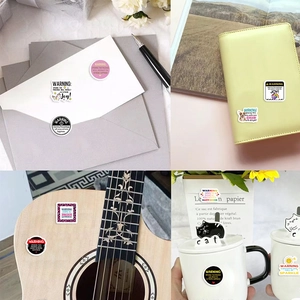 Detailed usage of colorful cartoon warning stickers on envelopes and stationery
