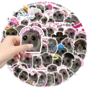 Sad Hamster waterproof DIY stickers set for laptop and guitar with various cute accessories