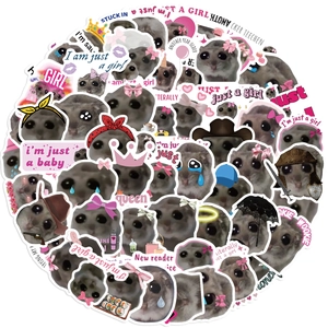 56 pieces of waterproof sad hamster meme stickers for DIY laptop and guitar decoration