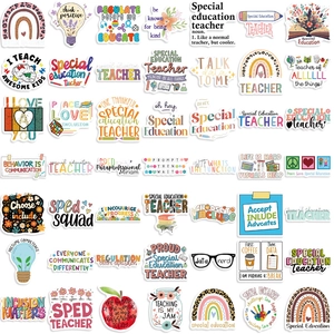 50pcs waterproof special education teacher stickers for laptops and guitars
