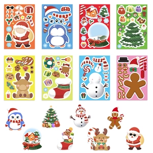 8 DIY Christmas snowman stickers set for decorating journals and phone cases
