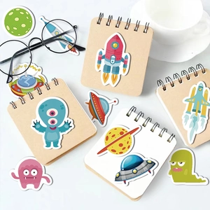 Cartoon space astronaut waterproof stickers set for DIY scrapbooking and notebook decor