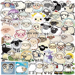 Süße Cartoon Schaf Aufkleber Wasserdichte PVC Klebebilder Für Laptop Gitarre Gepäck DIY Scrapbooking Dekoration Mattierte Schaf Aufkleber