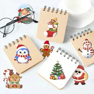 Waterproof Christmas cartoon stickers featuring snowman and Santa for DIY stationery decor