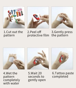 Guide visuel étape par étape pour appliquer des tatouages de voitures pour enfants