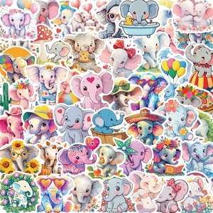 Cute Cartoon Elephant Waterproof PVC Stickers For Scrapbooking Laptop Luggage Journal Diary DIY Decorative Decals For Kids