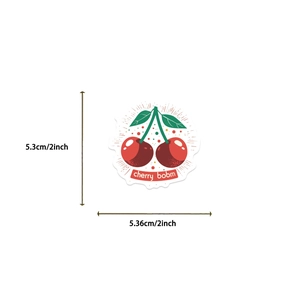 Détail de l'autocollant Cherry Bomb avec dimensions de 5,3 cm pour guitare