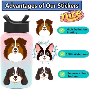 Autocollants de chiens de dessin animé sur une gourde avec fonction étanche