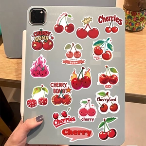Lot de stickers cerise imperméables pour décoration d'ordinateur et de guitare