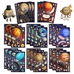 Solar System Planet Personified DIY Collage Stickers Funny Space Earth Mars Educational Craft Stickers For Scrapbooking Phone Case Decoration