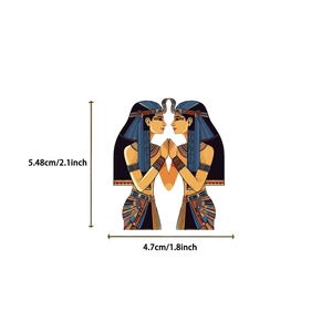 Especificaciones de tamaño de pegatinas de Egipto antiguo, miden 5,48 cm de alto por 4,7 cm de ancho