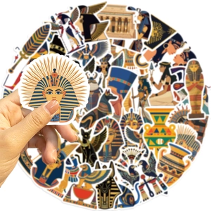 Pack de 50 pegatinas de Antiguo Egipto con Faraón y Anubis para decorar portátiles
