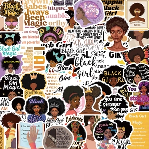 Black Girl Magic Affirmation Stickers For Laptop Luggage Guitar Waterproof PVC Motivational African American Female Empowerment Decals