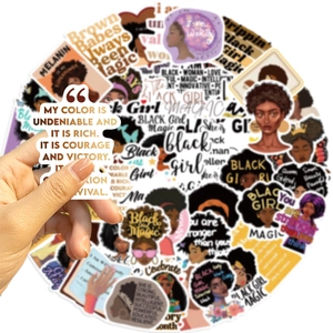 50 pieces of waterproof Black Girl Magic stickers for laptops and guitar decoration