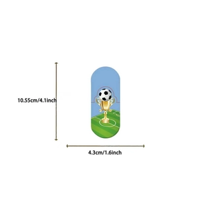 Vue détaillée d'un marque-page football avec illustration de trophée et dimensions