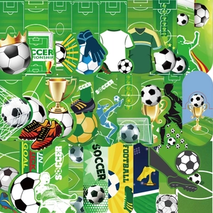 Détail de marque-pages sur le thème du football avec motifs trophée et maillot