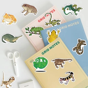 Set of 50 waterproof cartoon reptile stickers for guitar and laptop decoration