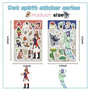 DIY Korean cartoon character stickers set measuring 4.3x6.3 inches for phone case decor