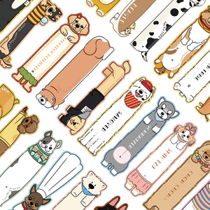 Variety set of 30 cartoon dog bookmarks featuring Corgi and Beagle illustrations