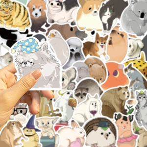 Lot de 50 autocollants animaux de dessin animé pour décorer ordinateurs et bagages