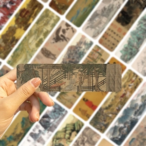 Set of 30 vintage Chinese landscape painting bookmarks for reading and creative DIY art