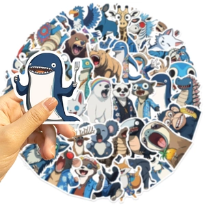 50pcs waterproof anime animal stickers for laptop and guitar DIY decoration