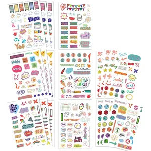 Set de stickers colorés DIY pour agendas carnets et décoration de scrapbooking