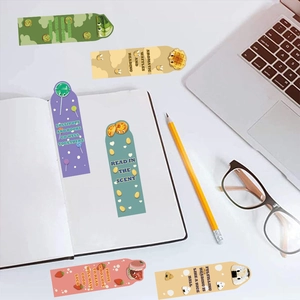 Set di segnalibri creativi in carta a tema cibo con citazioni motivazionali per la lettura