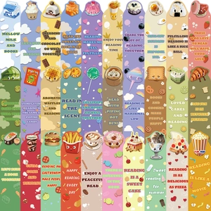 Set di 30 segnalibri con animali e cibo dai colori vivaci per creatività e fai da te