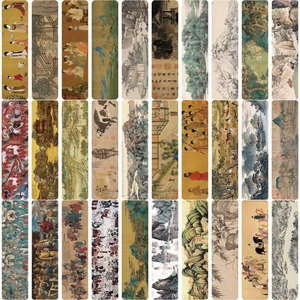 30Pcs Traditional Ancient Chinese Painting Paper Bookmarks Famous Art Landscape Figure Scenery Style DIY Reading Page Markers