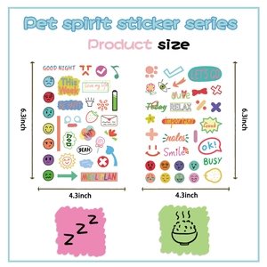 Autocollants de motivation dessin animé pour journaux, taille 4,3 x 6,3 pouces, Pet Spirit