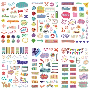 Lot de 8 autocollants de planification colorés pour scrapbooking et enseignants