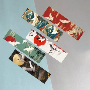 30er-Set Vintage-Kranich-Lesezeichen mit Ukiyo-e-Mustern für DIY-Kunst und Lesen