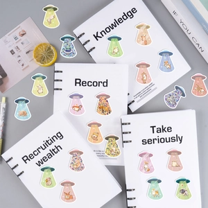 50 pieces of cartoon UFO alien animal abduction stickers for laptop and guitar DIY decoration