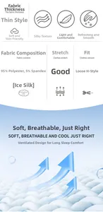 Detail chart of breathable ice silk fabric with 95% polyester and 5% spandex blend