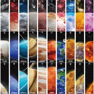 30-piece solar system planet bookmarks with artistic dark starry space illustrations