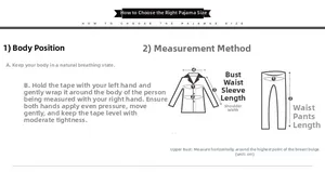 Detailed size guide for men's flannel pajamas with chest, waist, and sleeve measurements